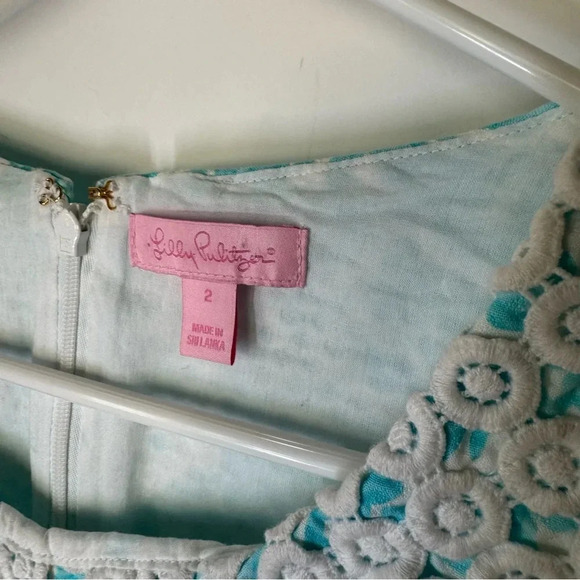 Lilly Pulitzer Mcfarlane Embroidered Stretch Shift Seaside
Aqua Dress Size 2 - Picture 7 of 13